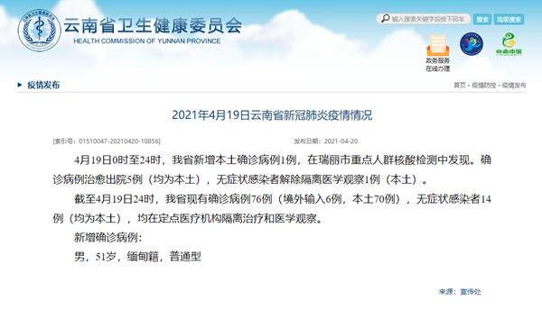 云南增本土确诊1例/2026云南当前新冠病毒疫情